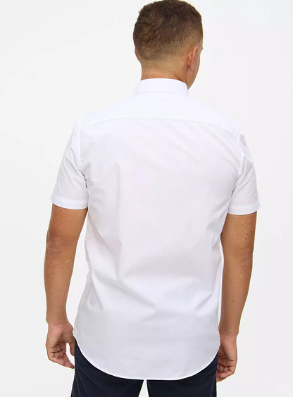White Regular Fit Short Sleeve Shirts 2 Pack