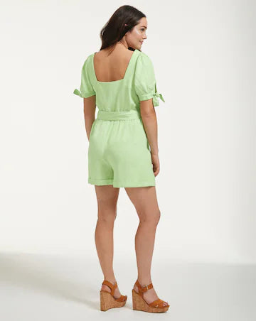 Sebastian Button Down Puff Sleeve Playsuit