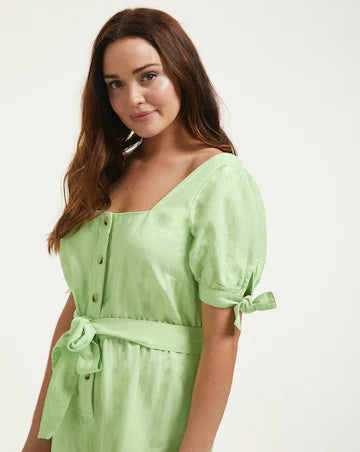 Sebastian Button Down Puff Sleeve Playsuit