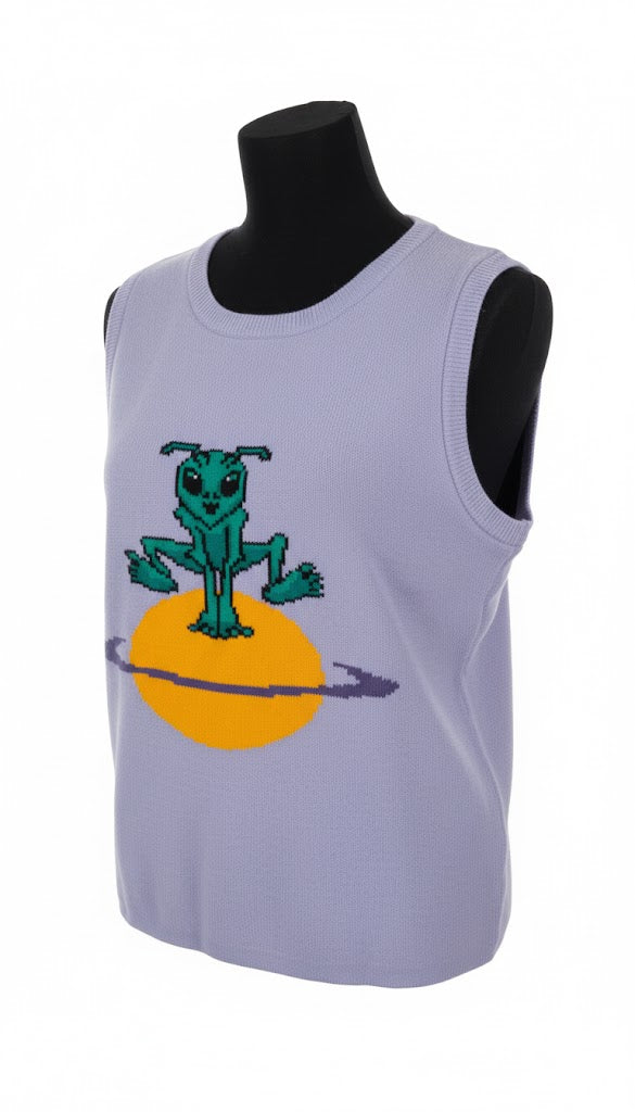 Sleeveless Knit Alien Sweater Lilac