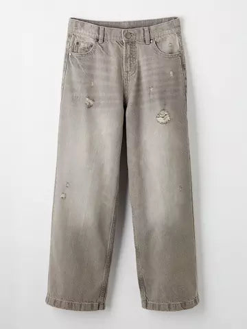 V by Very Girls Wide Leg Jeans - Grey