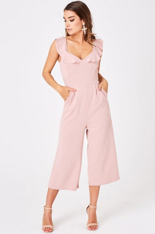 Veto Dusty Pink Frill Culotte