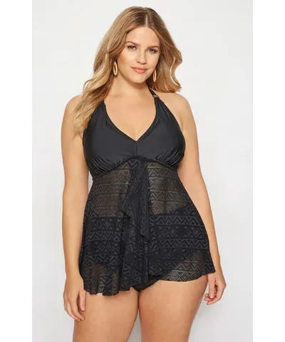 Halter Neck Crochet Tankini