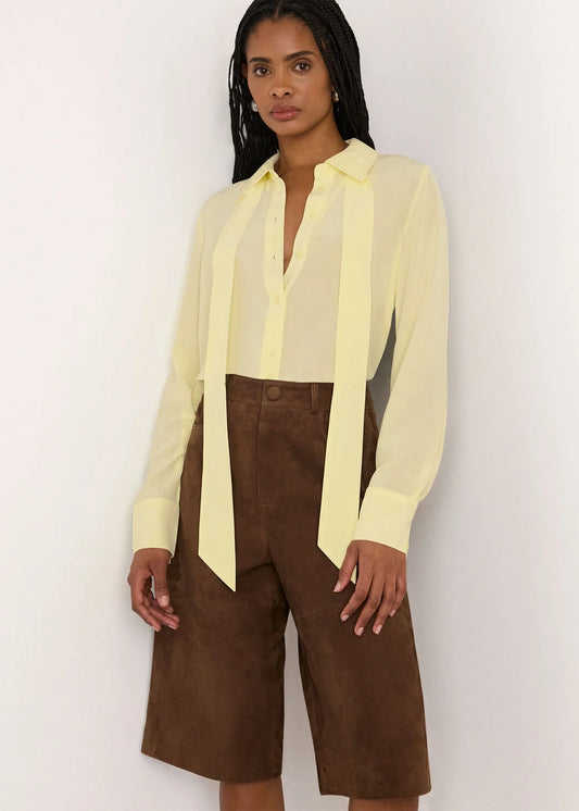 Butter Yellow Tie Detail Classic Shirt