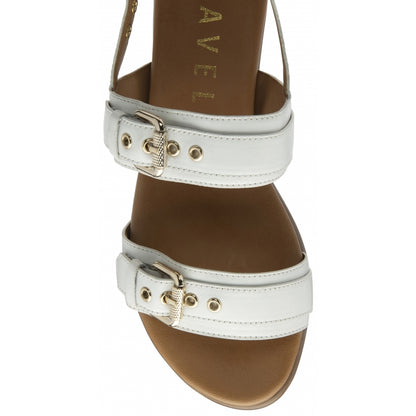 White Leather Sorbie Flat Sandals | Ravel