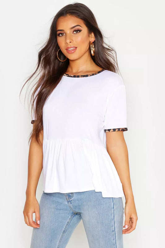 Leopard Ringer Smock T-Shirt