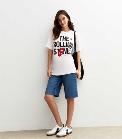 White The Rolling Stones Print T-Shirt