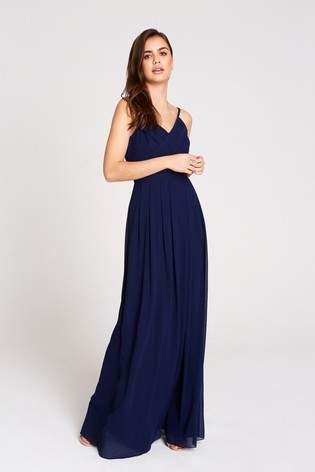 Navy Chiffon Strappy Back Maxi Dress