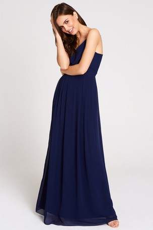 Navy Chiffon Strappy Back Maxi Dress