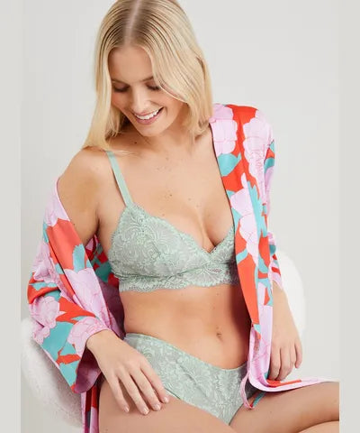Floral Lace Bralette - Mint Green