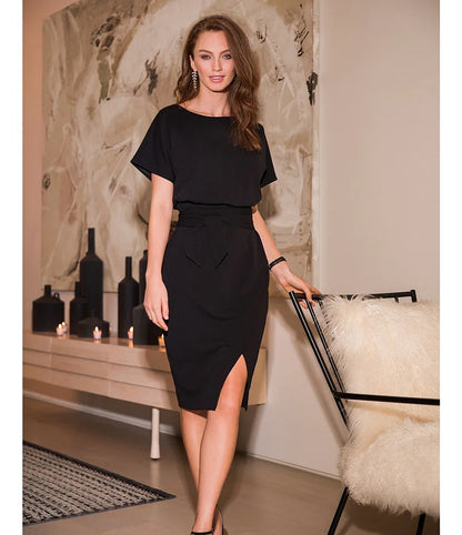 Short Sleeve Blouson Dress
