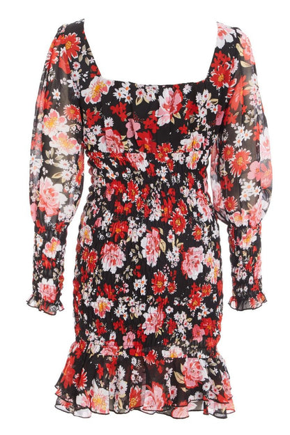 Floral Chiffon Bodycon Dress