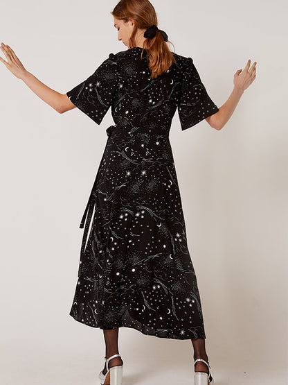 Cosmo Wrap Dress Black