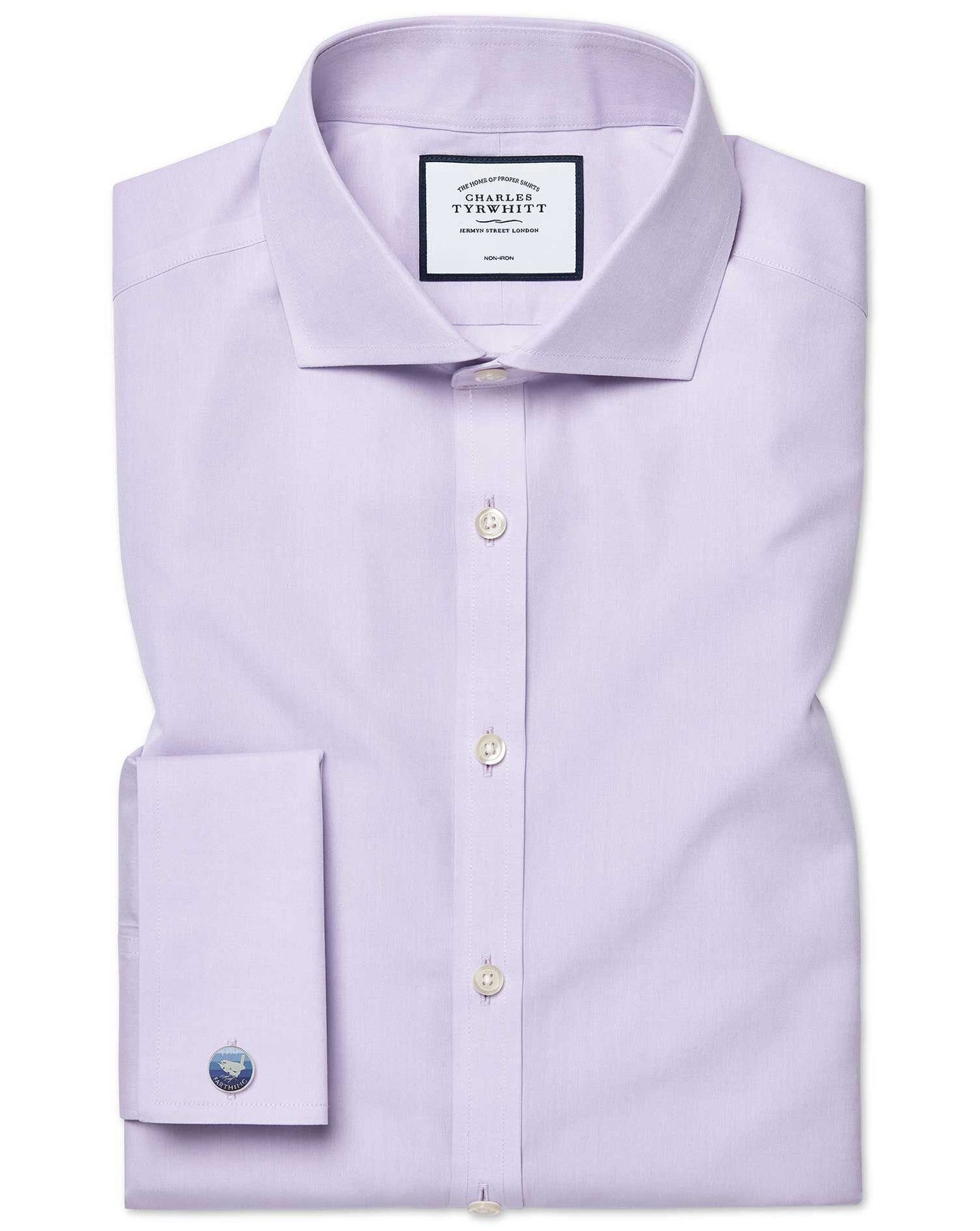 Extra Slim Fit Cutaway Collar Non Iron Poplin Shirt Lilac