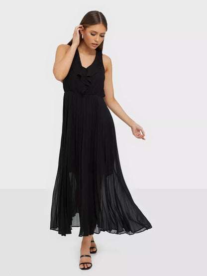 Langila Pleated Dress Black