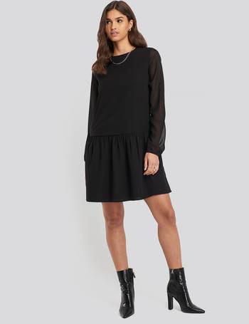 Flounce Low Waist Dress Black