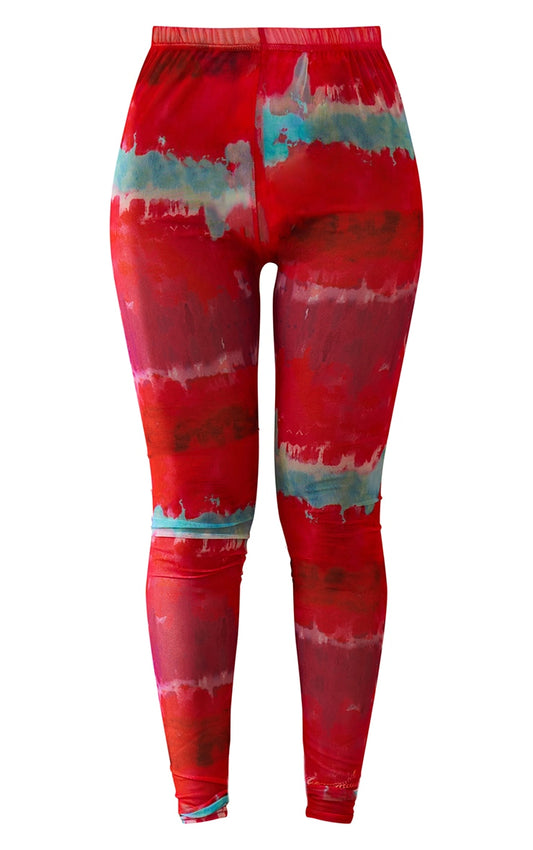 Multi Printed Mesh Leggings