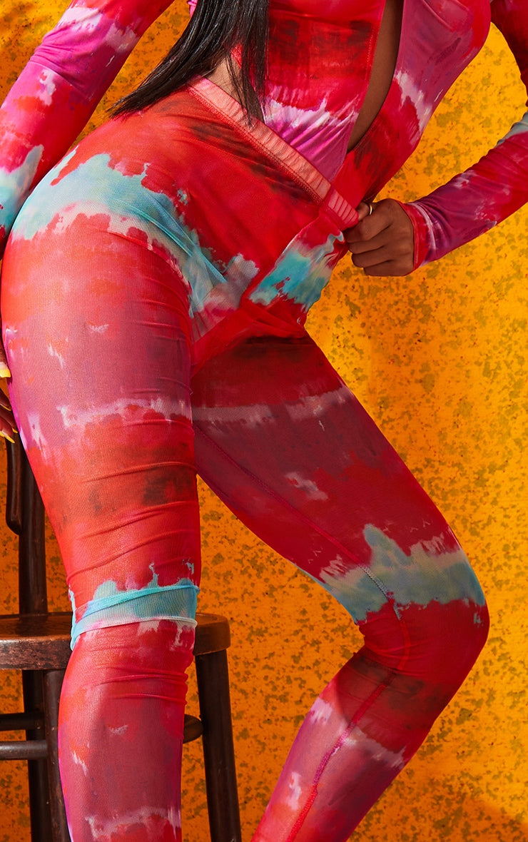 Multi Printed Mesh Leggings