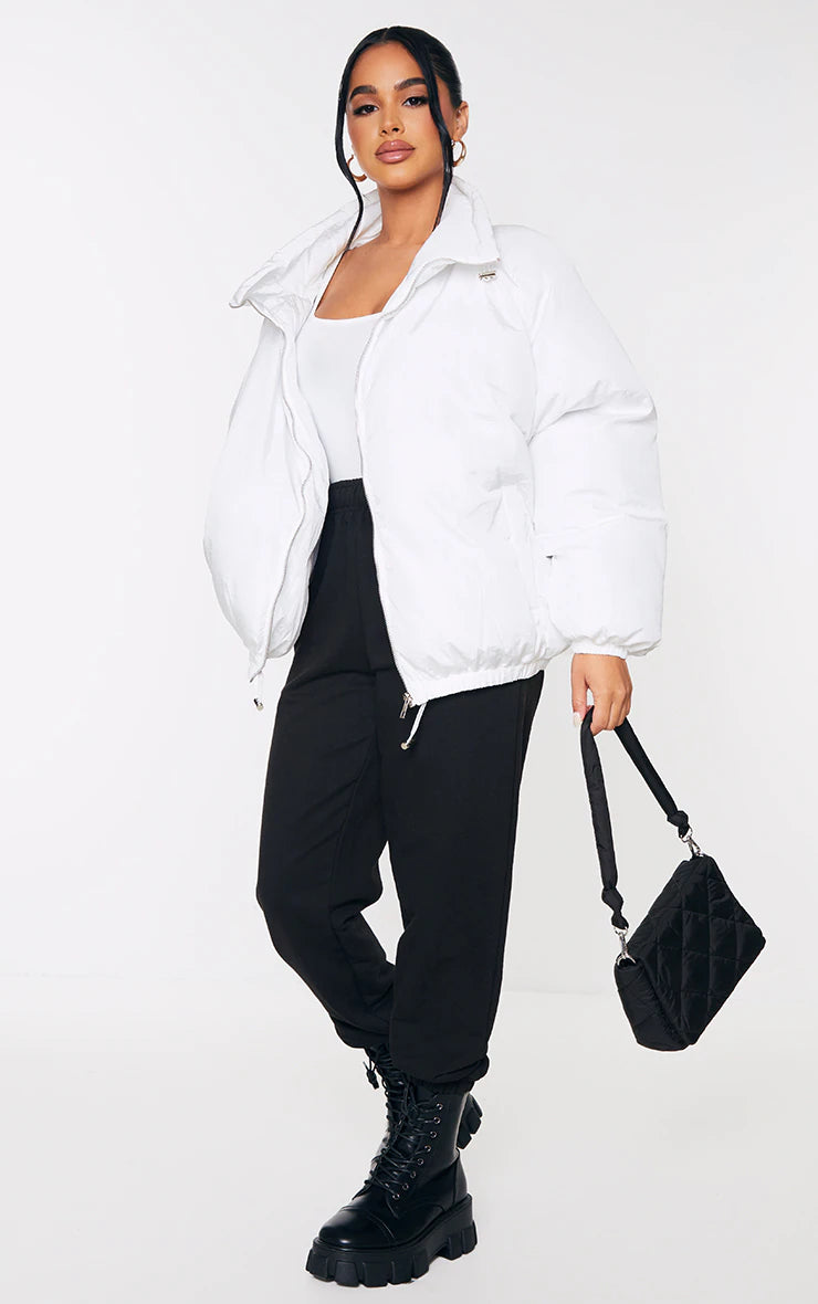 Petite White Extreme Oversized Puffer Jacket