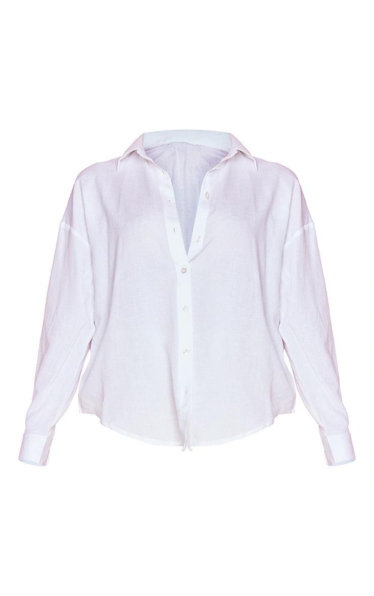 White Linen Feel Shirt