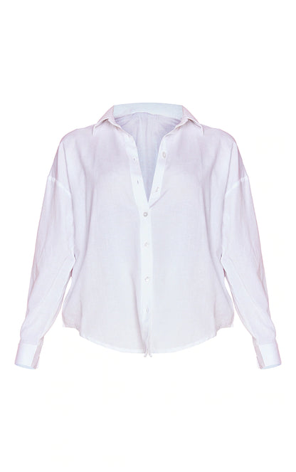 White Linen Feel Shirt