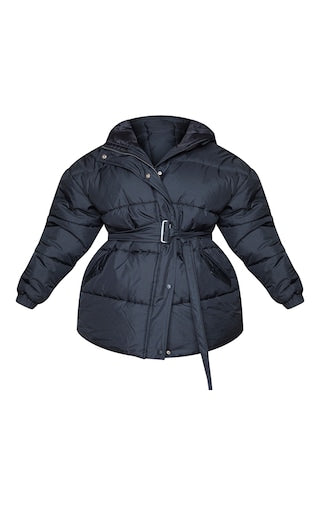 Plus Black Belted Puffer