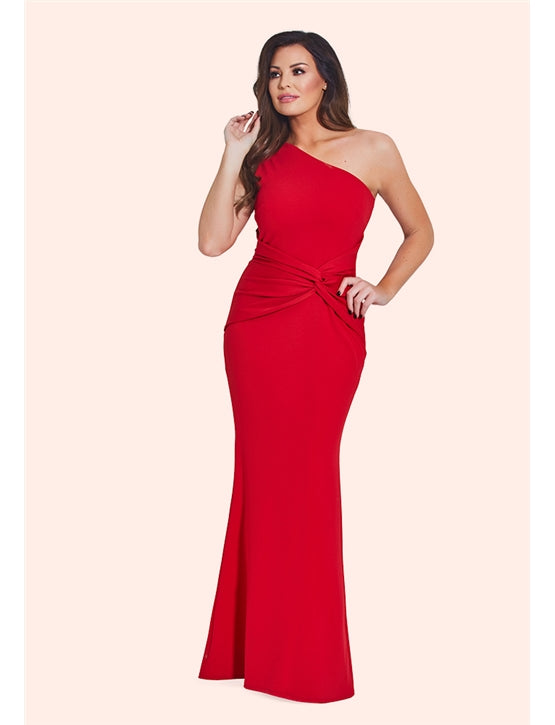 Nikolina One Shoulder Maxi Dress Red