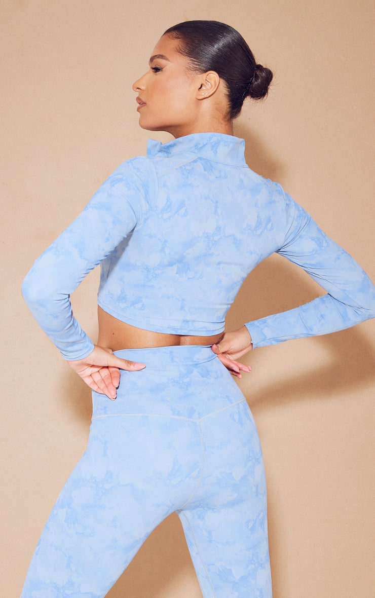 Blue Tie Dye Sculpt Luxe Half Zip