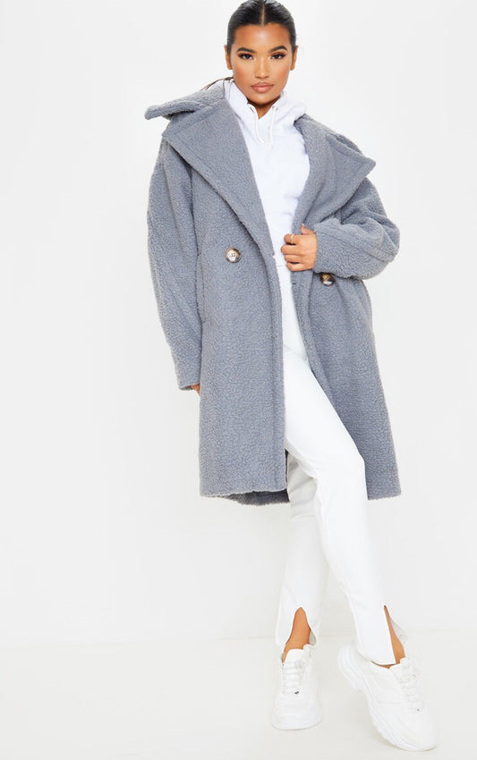 Grey Borg Drop Arm Midi Coat