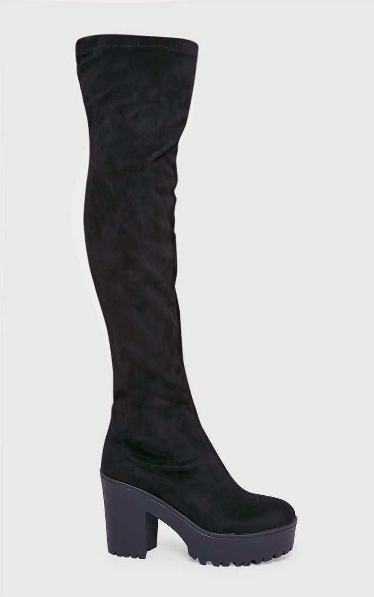 Cleated Platform Over The Knee Boot