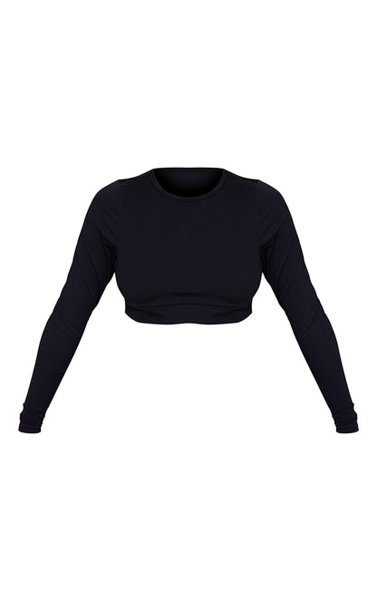 Maternity Black Sculpt Luxe Long Sleeve Sports Top