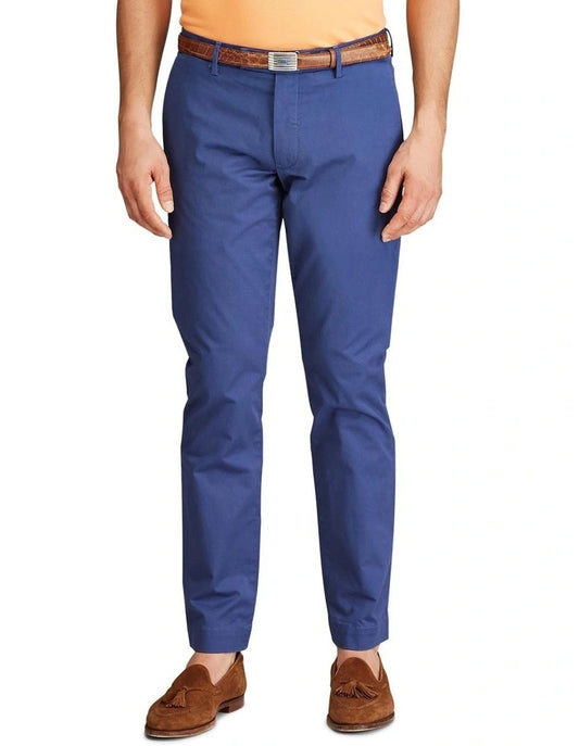 Stretch Slim Fit Chinos Trouser Blue