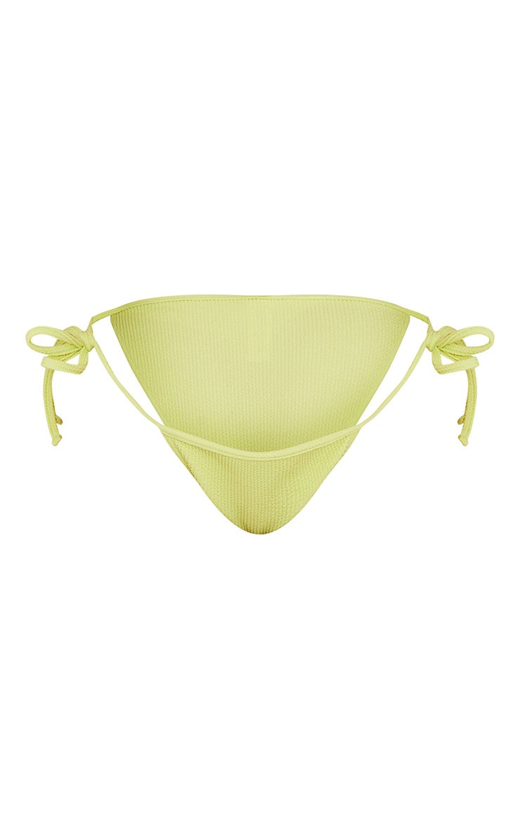 Plus Sage Green Crinkle Tie Side Bikini Bottoms