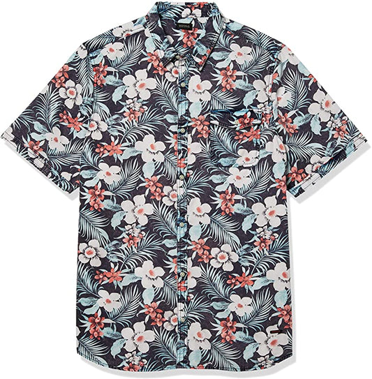 Men's Floral Regular Fit Short Sleeve Shirt