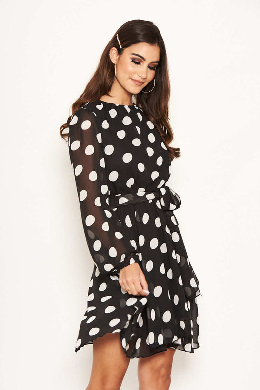 Monochrome Polka Dot Dress