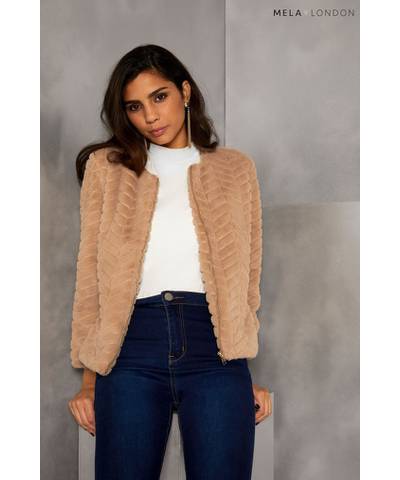 Zip Up Faux Fur Jacket