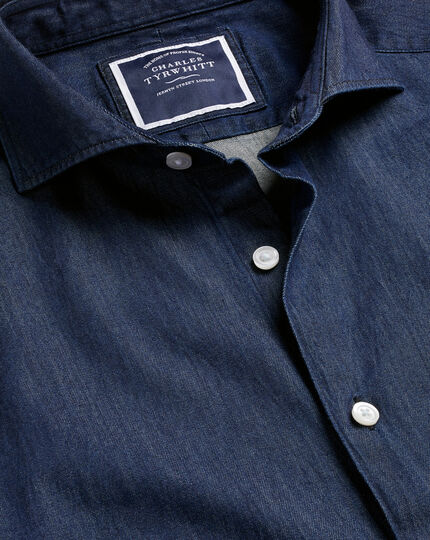 Classic Fit Dark Wash Denim Shirt