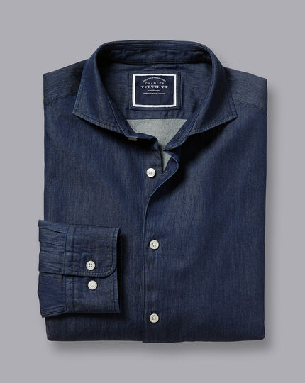Classic Fit Dark Wash Denim Shirt