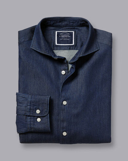 Classic Fit Dark Wash Denim Shirt