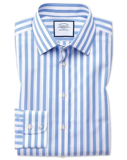 Wide Bengal Stripe Extra Slim Fit Shirt - Sky Blue