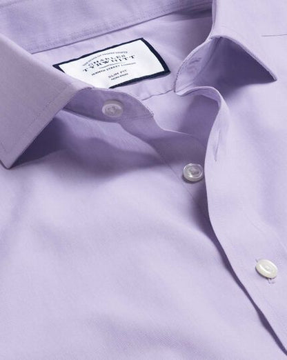 Extra Slim Fit Cutaway Collar Non Iron Poplin Shirt Lilac