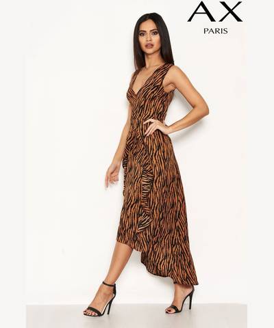 Animal Print Frill Dress