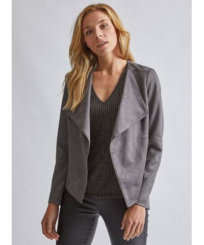 Grey Sudette Waterfall Jacket