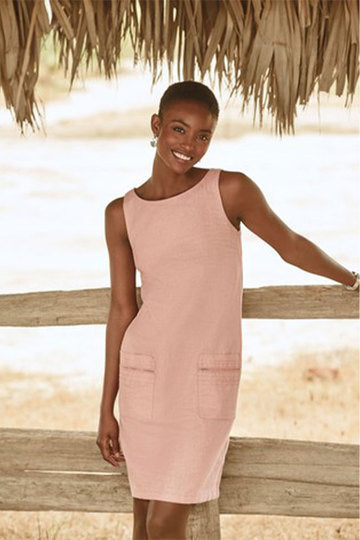 Linen Mix Sparkle Shift Dress