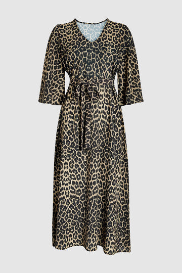 Leopard Belted Maxi Dress