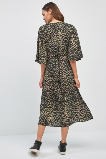 Leopard Belted Maxi Dress