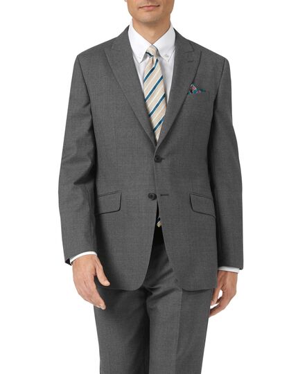 Charcoal classic fit Panama puppytooth business suit jacket