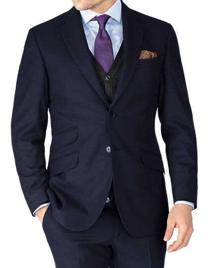 Navy slim fit British serge luxury suit jacket