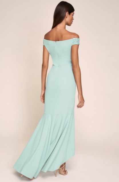 Huda Bardot Maxi Dress Green