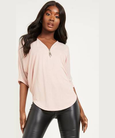 Light Pink Diamante Top